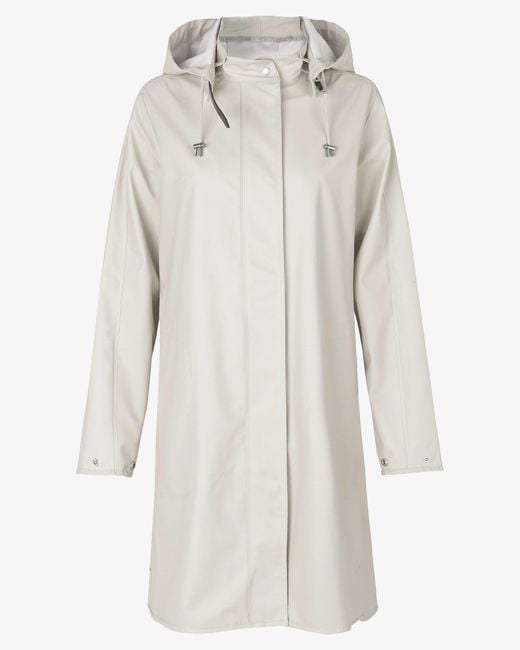 Ilse Jacobsen White Rain A-Line Rubberised Raincoat
