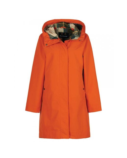 Barbour Barras Long Waterproof Jacket in Orange Lyst Australia