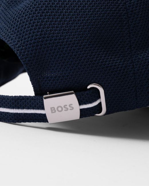 Boss Blue Cap-us Logo-embroidered Cap In Woven Piqué Nos for men