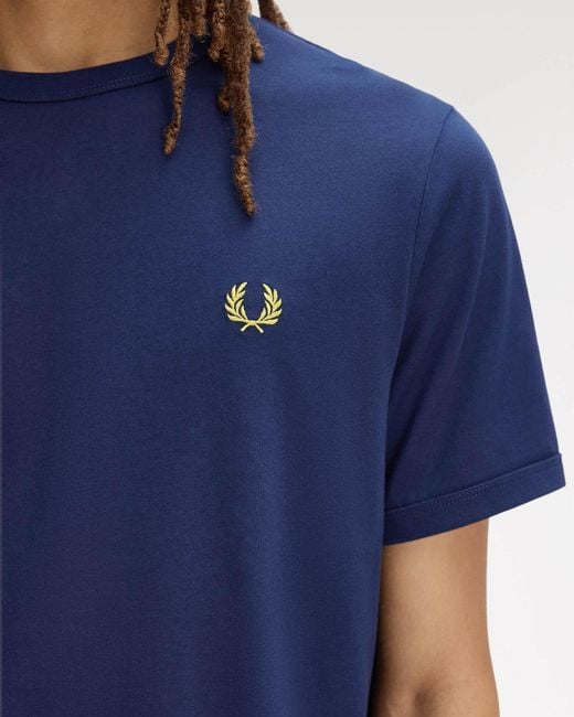 Fred Perry Blue Ringer T-Shirt for men