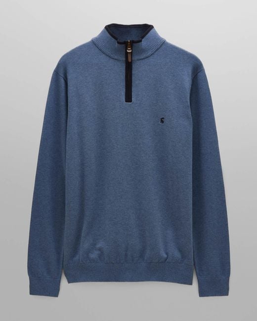 Joules Blue Hillside 1/4 Zip Jumper for men
