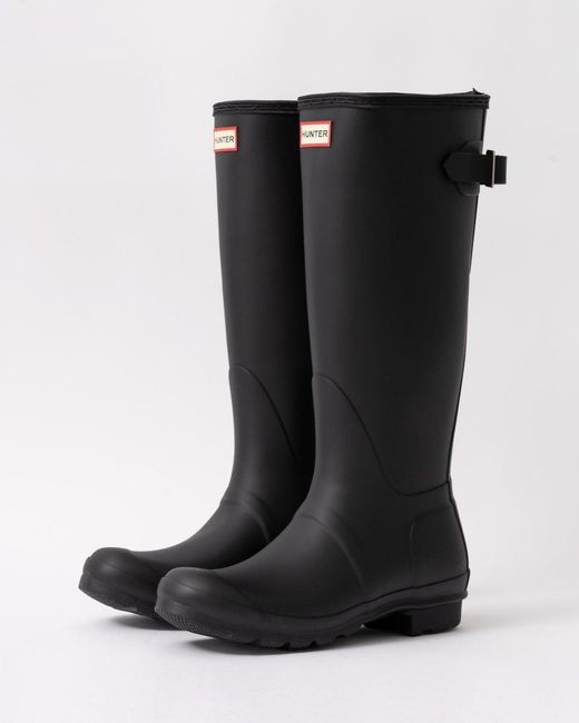 Hunter Black Original Tall Back Adjustable Wellies