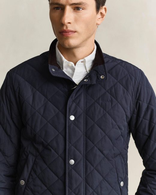 Gant Blue Quilted Jacket for men
