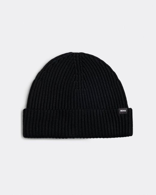 BOSS by HUGO BOSS Pedro Beanie in Black for Men Lyst UK