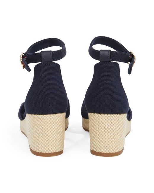 Tommy Hilfiger Blue Criss-Cross Wedge Espadrille