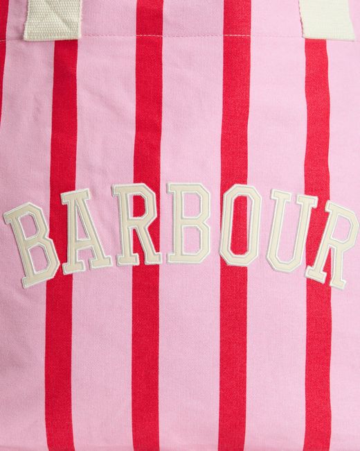 Barbour Pink Emily Stripe Tote Bag