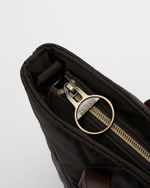 Barbour Black Mini Quilted Tote Bag