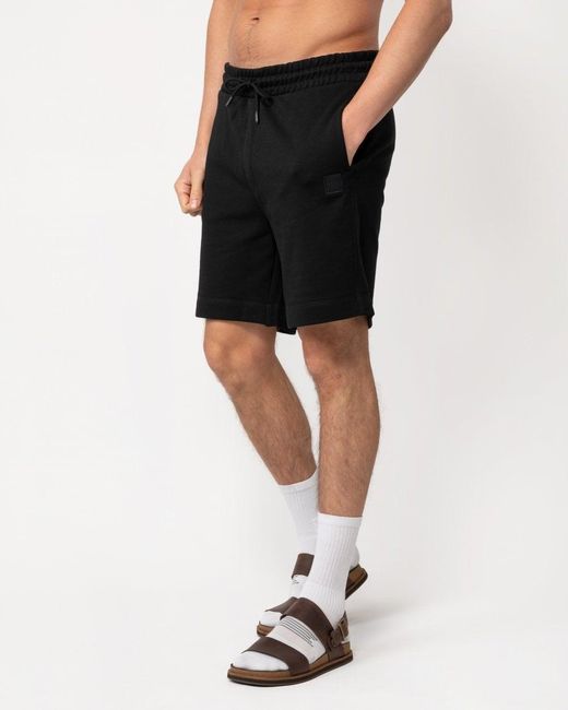 Boss Black Sewalk Cotton-terry Shorts With Logo Badge for men
