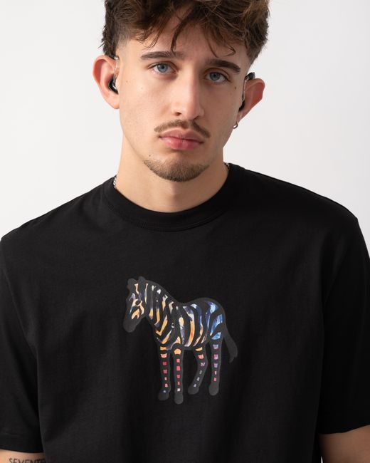 Paul Smith Black Ps Casual Fit Multicolour Zebra T-Shirt for men