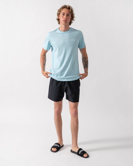 Emporio Armani Blue Beach T-Shirt With Eagle Logo for men