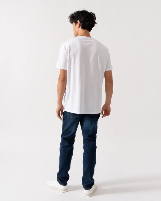 ARMANI EXCHANGE White T-Shirt With Tonal Milano/New York Logo for men