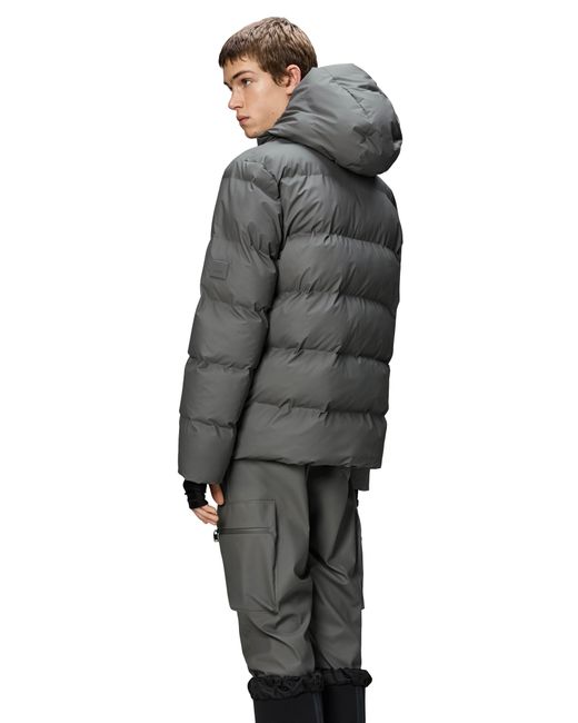 Rains Gray Alta Puffer Jacket