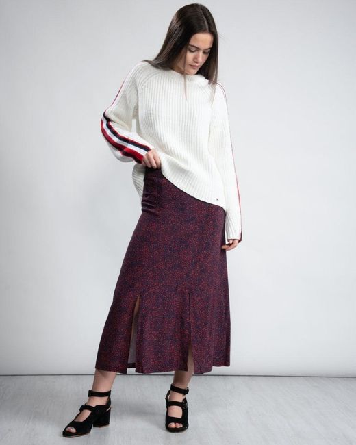 Tommy Hilfiger Red Kacy Midi Skirt