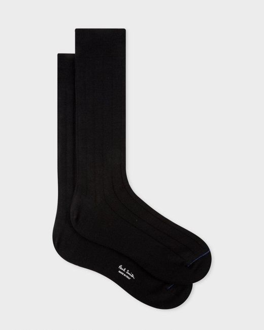 Paul Smith Black Cotton Blend Ribbed Socks for men