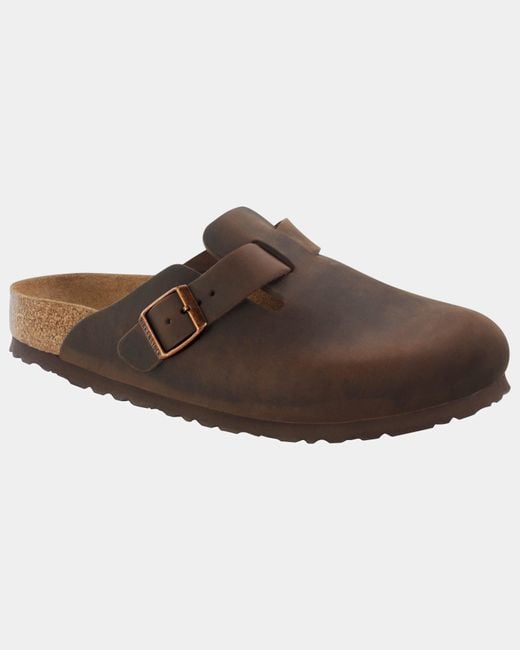 Birkenstock Brown Boston Soft Footbed Oiled Leather Clogs