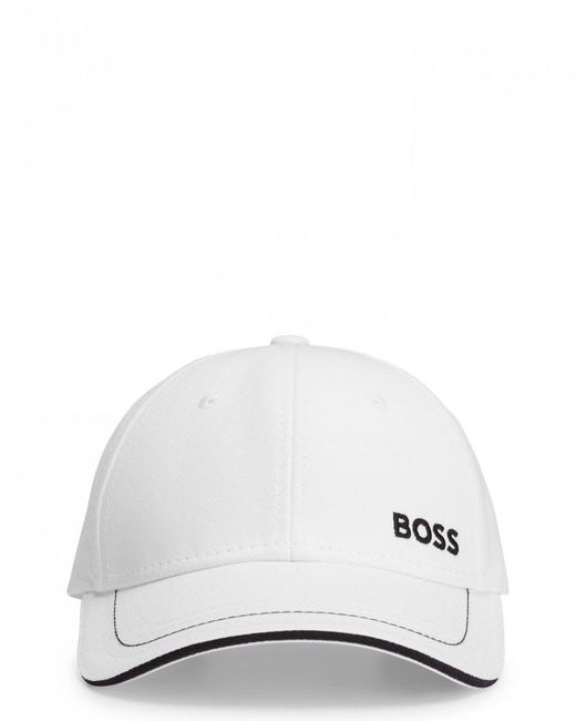 Boss White Cap-1 Cotton-Twill Cap With Logo Detail Nos for men
