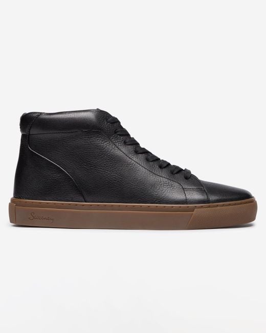 Oliver Sweeney Black Laxey Soft-Milled Calf Leather Hi-Tops for men