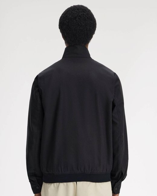 Fred Perry Blue Twill Harrington Jacket for men