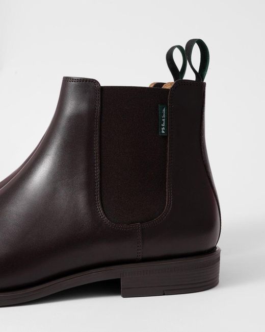 Paul Smith Black Cedric Leather Chelsea Boots for men