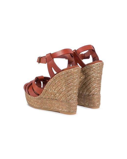 Kanna Pink Sofia Lucido Wedge Heel Espadrilles