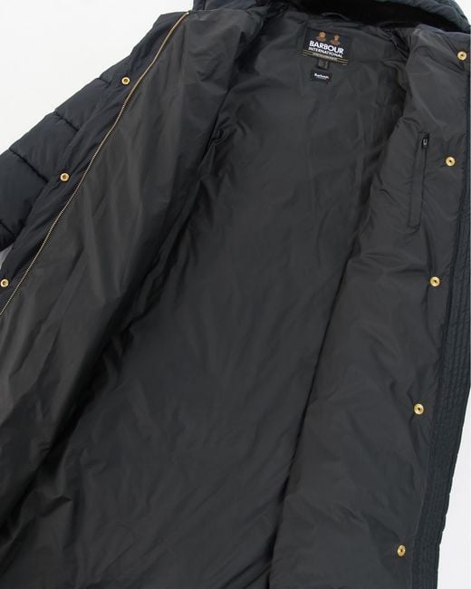 Barbour Blue Track Line Long Quilted Jacket