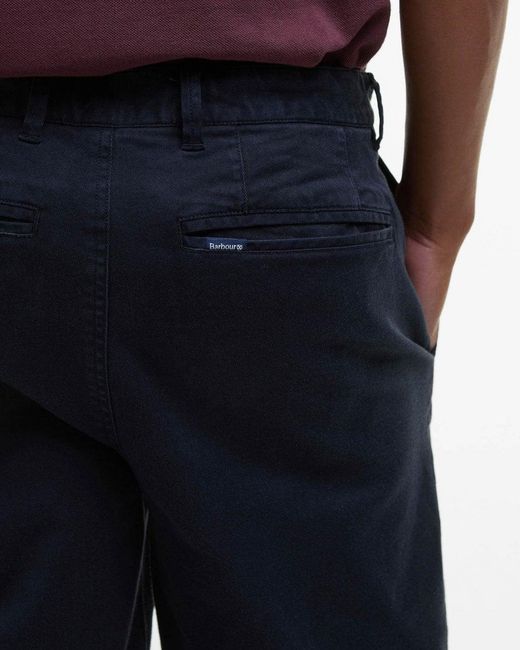 Barbour Blue Washed Twill Chino Shorts for men