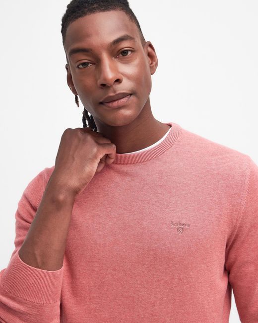 Barbour Pink Pima Cotton Crew Sweatshirt for men