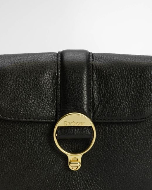 Barbour Black Mini Rosa Leather Crossbody Bag