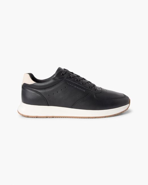 Tommy Hilfiger Black Newport Leather Trainers for men