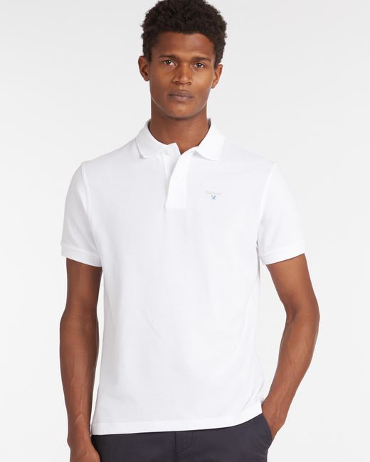 Barbour White Sports Polo Shirt for men