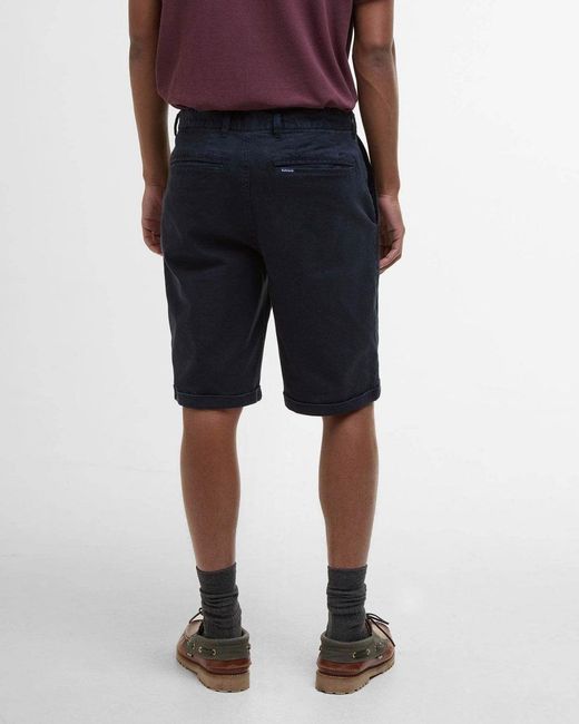 Barbour Blue Washed Twill Chino Shorts for men