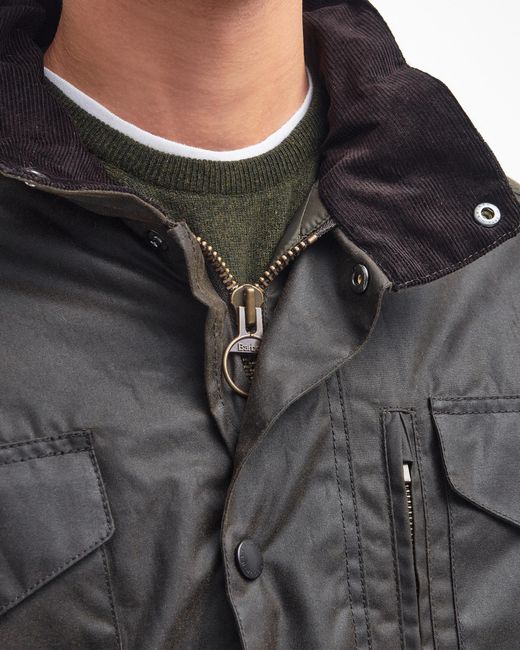 Barbour Gray Sapper Wax Jacket for men