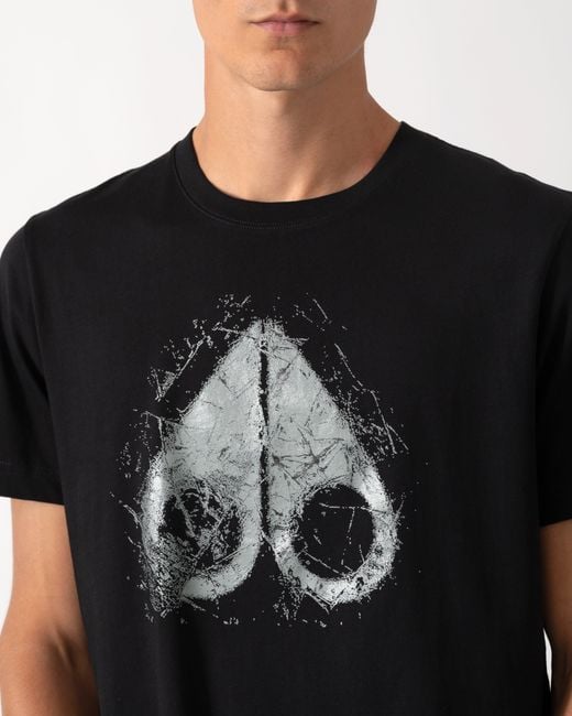 Moose Knuckles Black Icebreak Logo T-Shirt for men