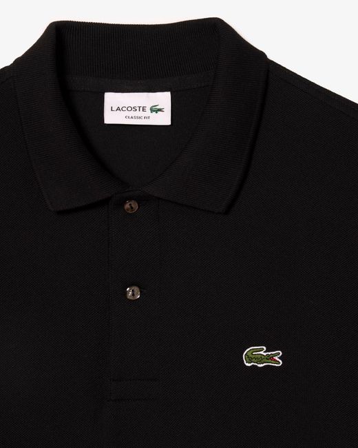 Lacoste Black Original.12.12 Long Sleeve Cotton Polo Shirt for men