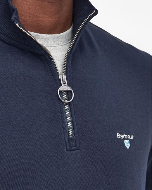 Barbour Blue Beckhill Half Zip Sweatshirt for men