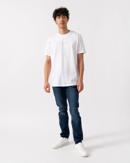 ARMANI EXCHANGE White T-Shirt With Tonal Milano/New York Logo for men