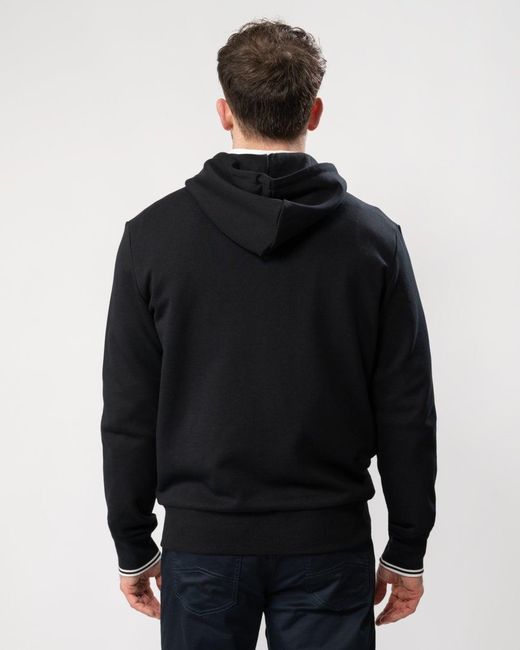 Fred Perry Black Zip Through Hoodie Nos for men