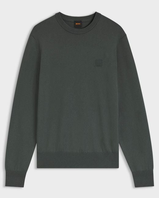 Boss Gray Kanovano Crew Neck Jumper for men