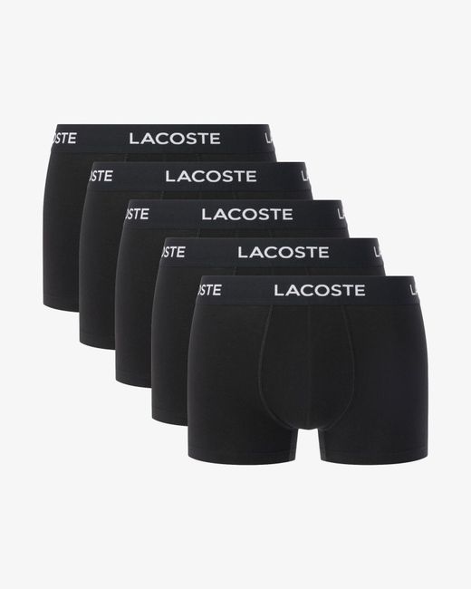 Lacoste Black 5-Pack Trunks for men