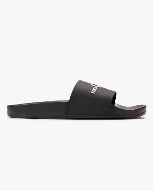 Fred Perry White Branded Slider for men