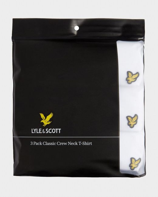 Lyle & Scott White Basic 3 Pack Lounge T-Shirt for men