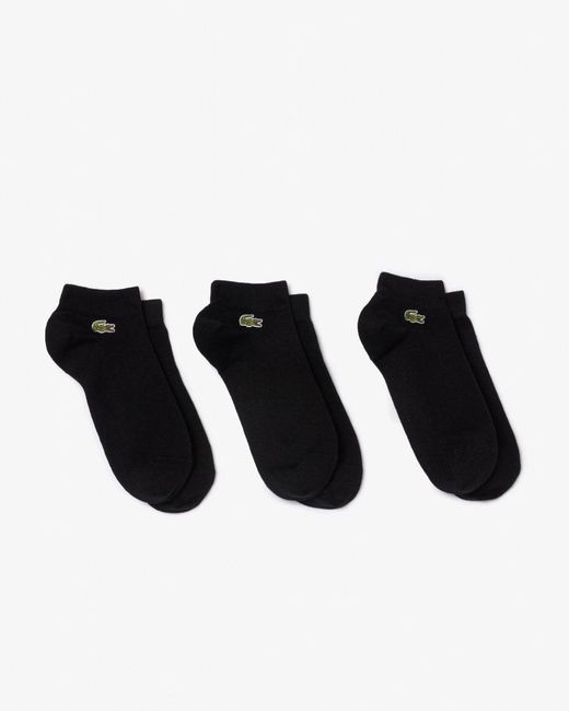 Lacoste Black 3-Pack Trainers Socks for men
