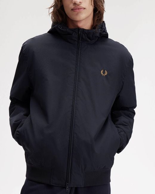 Fred Perry Blue Hooded Brentham Jacket for men