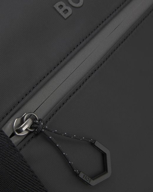 Boss Black Stenson Faux-Leather Holdall With Reflective Details for men