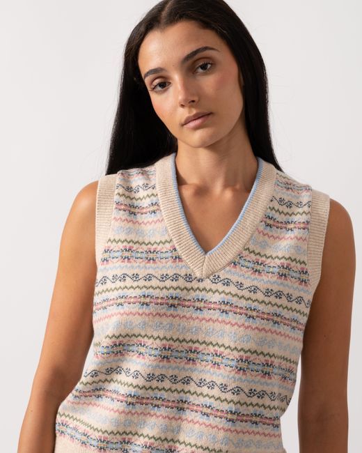 Joules Gray Islay V-Neck Knit Tank Top