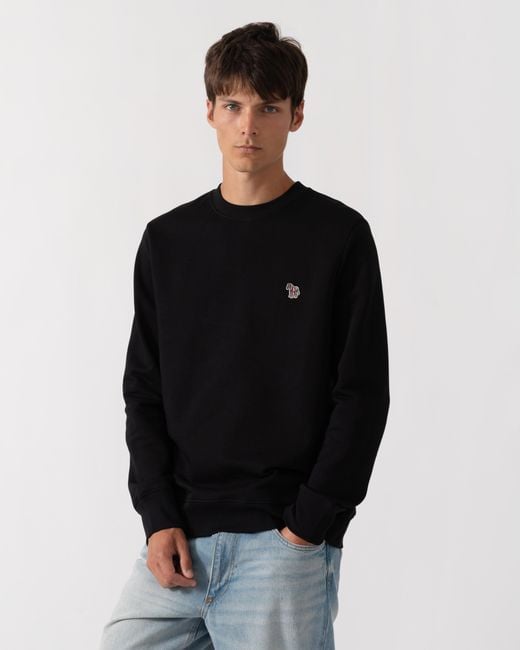 Paul Smith Black Ps Regular Fit Zebra Logo Sweatshirt for men