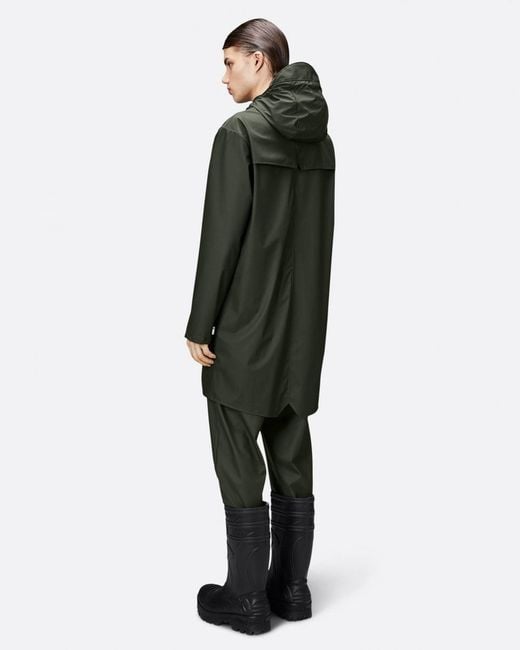 Rains Green Long Unisex Jacket