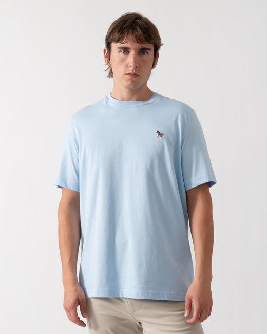 Paul Smith Blue Ps Regular Fit Cotton Zebra Logo T-Shirt for men