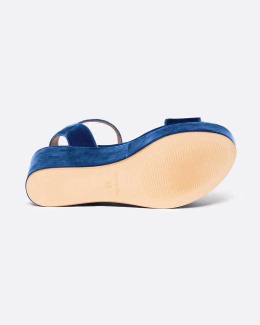 Penelope Chilvers Blue Girasol Velvet Platform Sandal