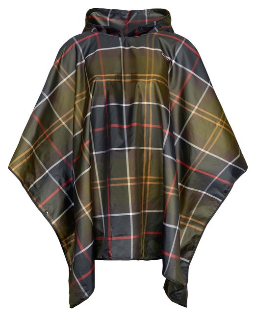 Barbour Black Tartan Showerproof Poncho